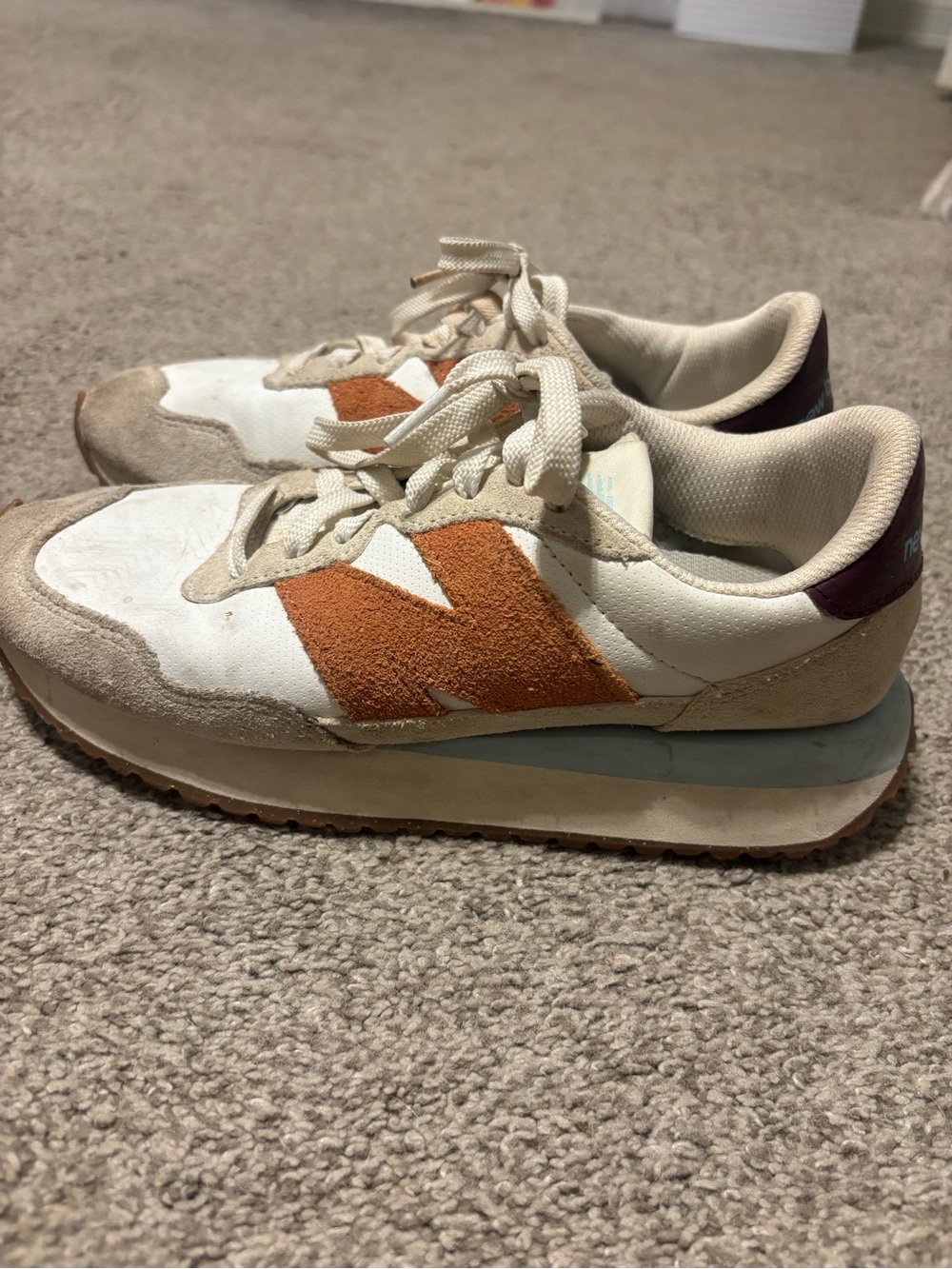 New Balance Women's Retro Runner Sneakers - Cream & Orange